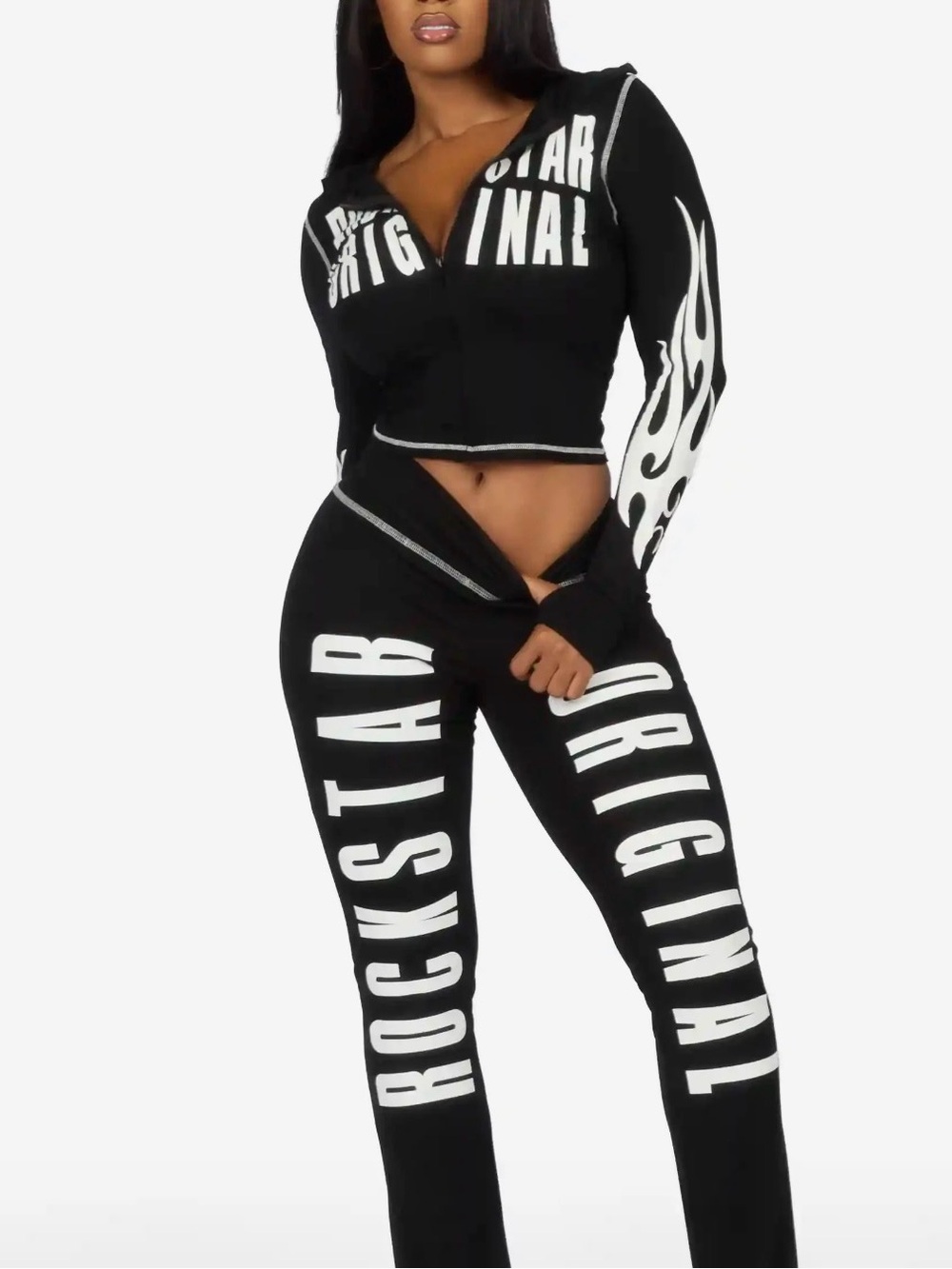Black 'ROCKSTAR ORIGINAL' Graphic Skinny Pants - Women